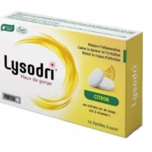 LYSODRI CITRON MAUX DE GORGE 16 PASTILLES